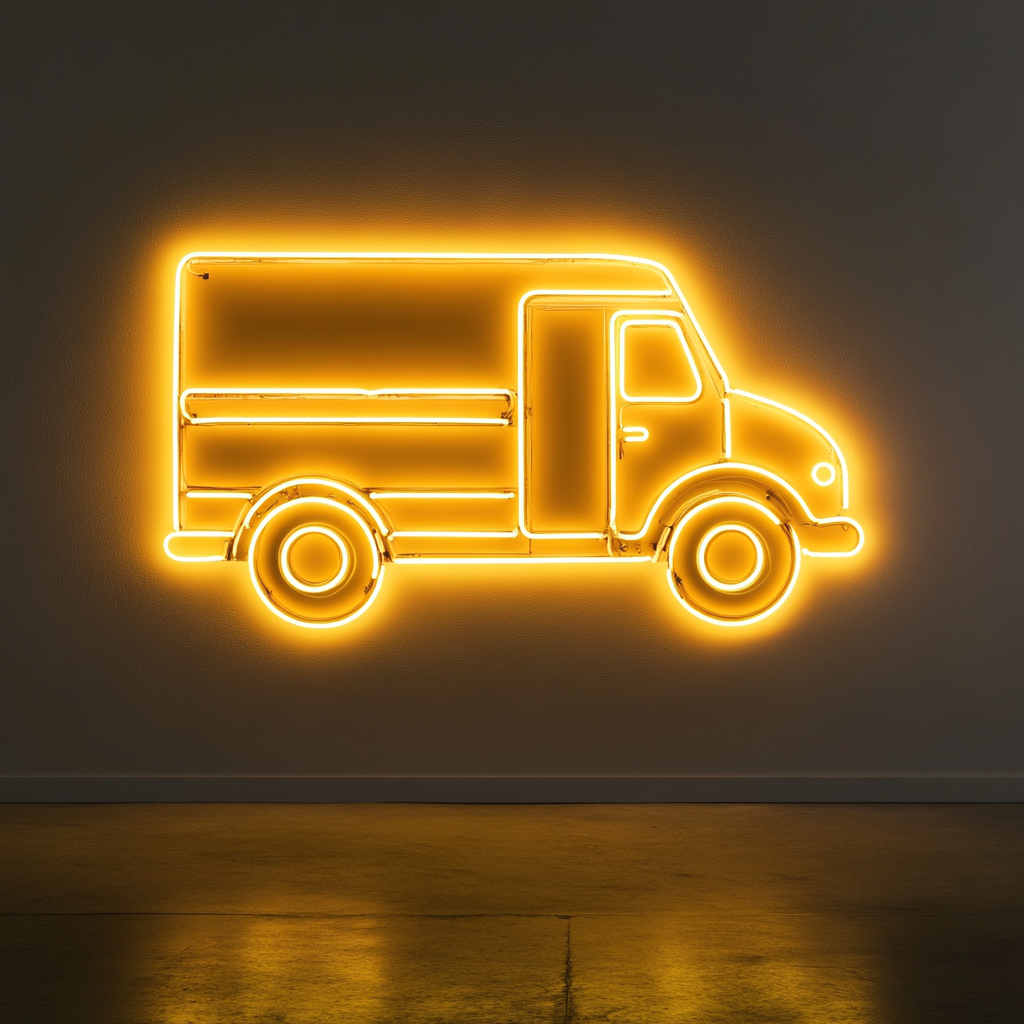 Ice Cream Truck - Yellow Neon Sign, 18 Inches