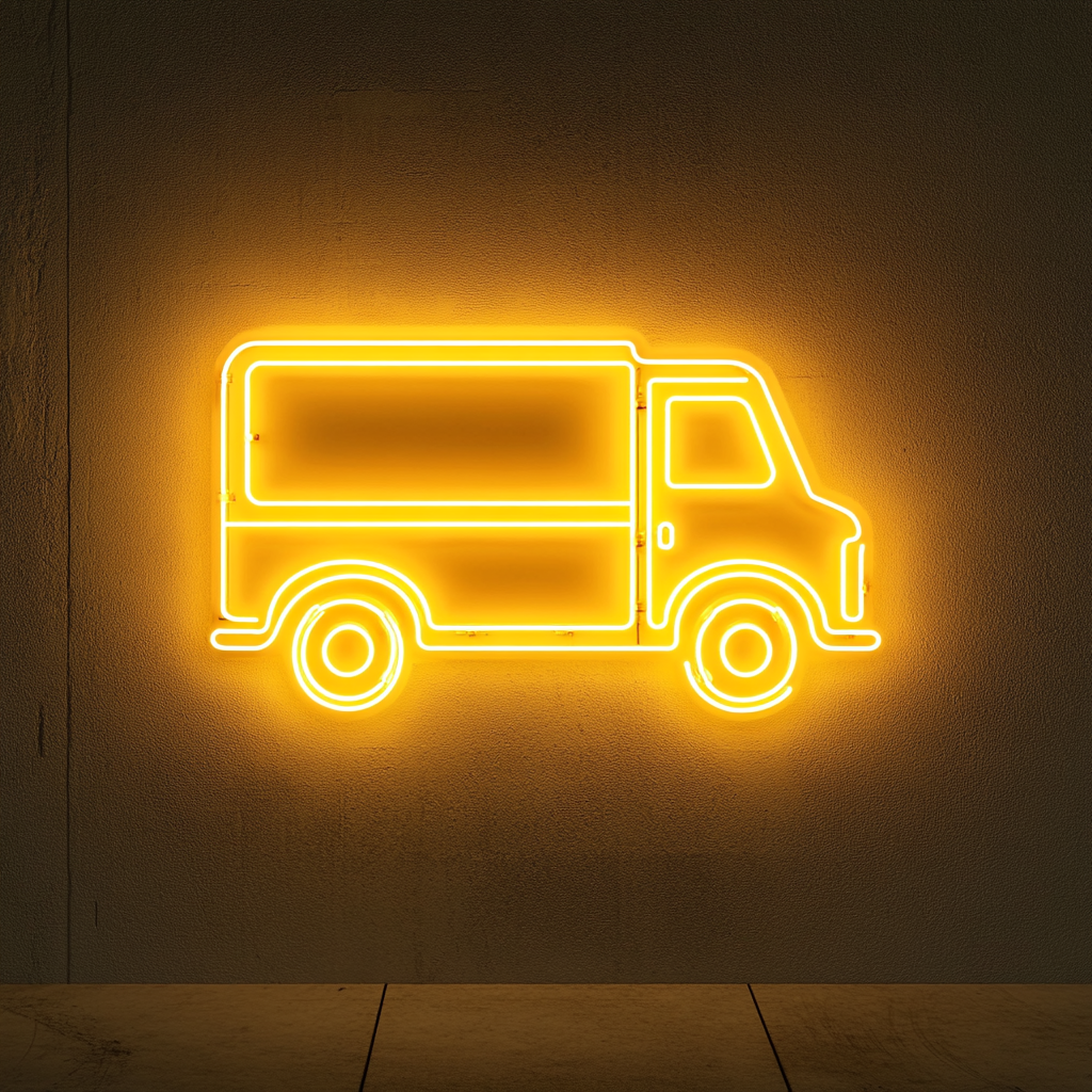 Ice Cream Truck - Yellow Neon Sign, 24 Inches