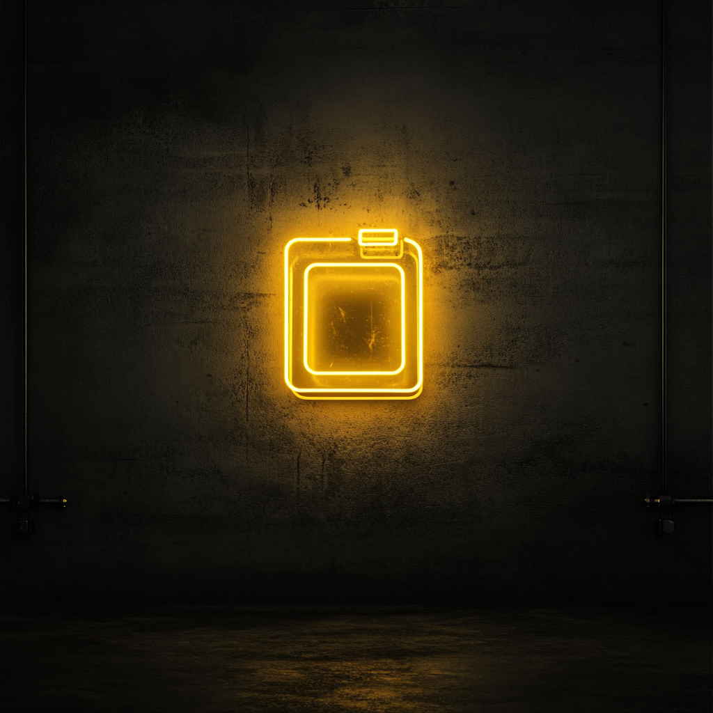 Ice Cube Tray - Yellow Neon Sign, 24 Inches