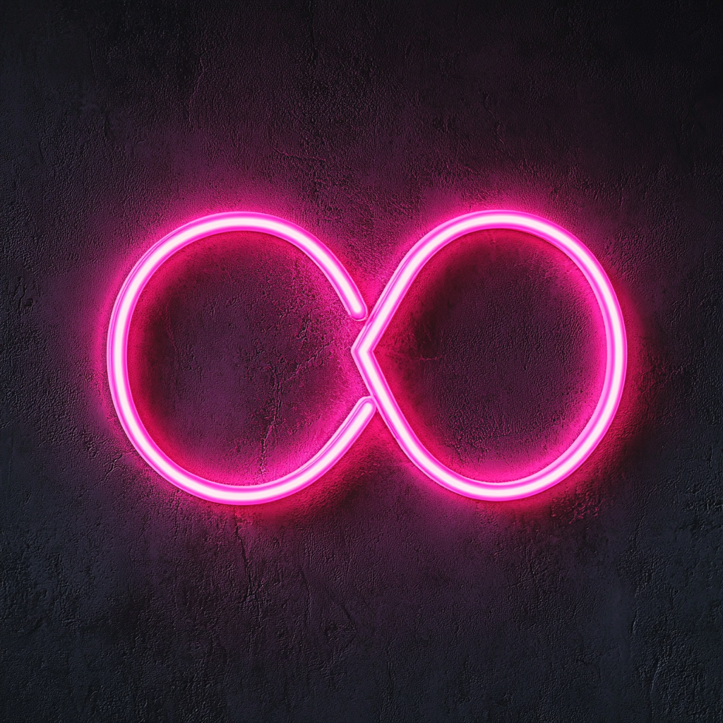 Infinity Symbol - Pink Neon Sign, 18 Inches