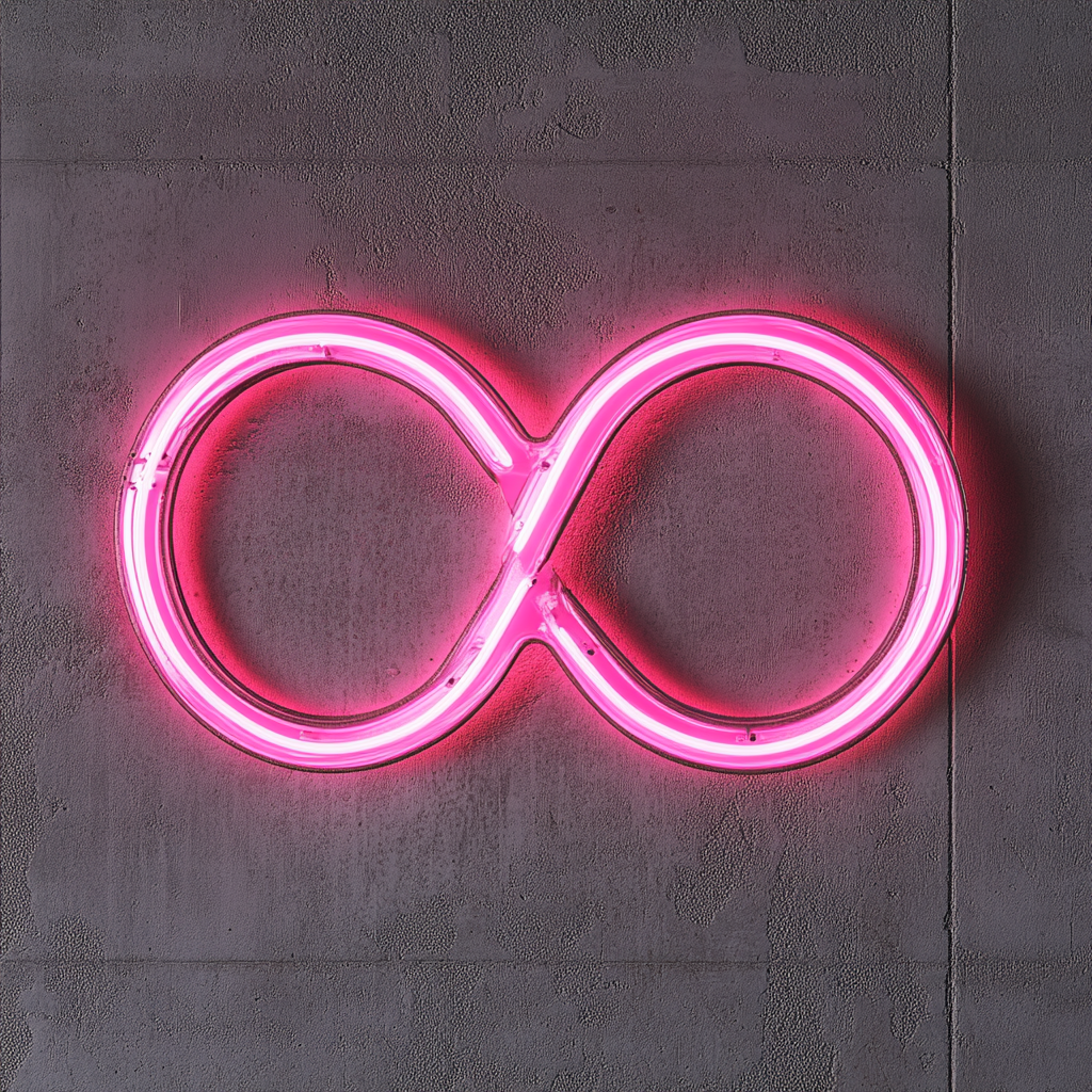 Infinity Symbol - Pink Neon Sign, 24 Inches