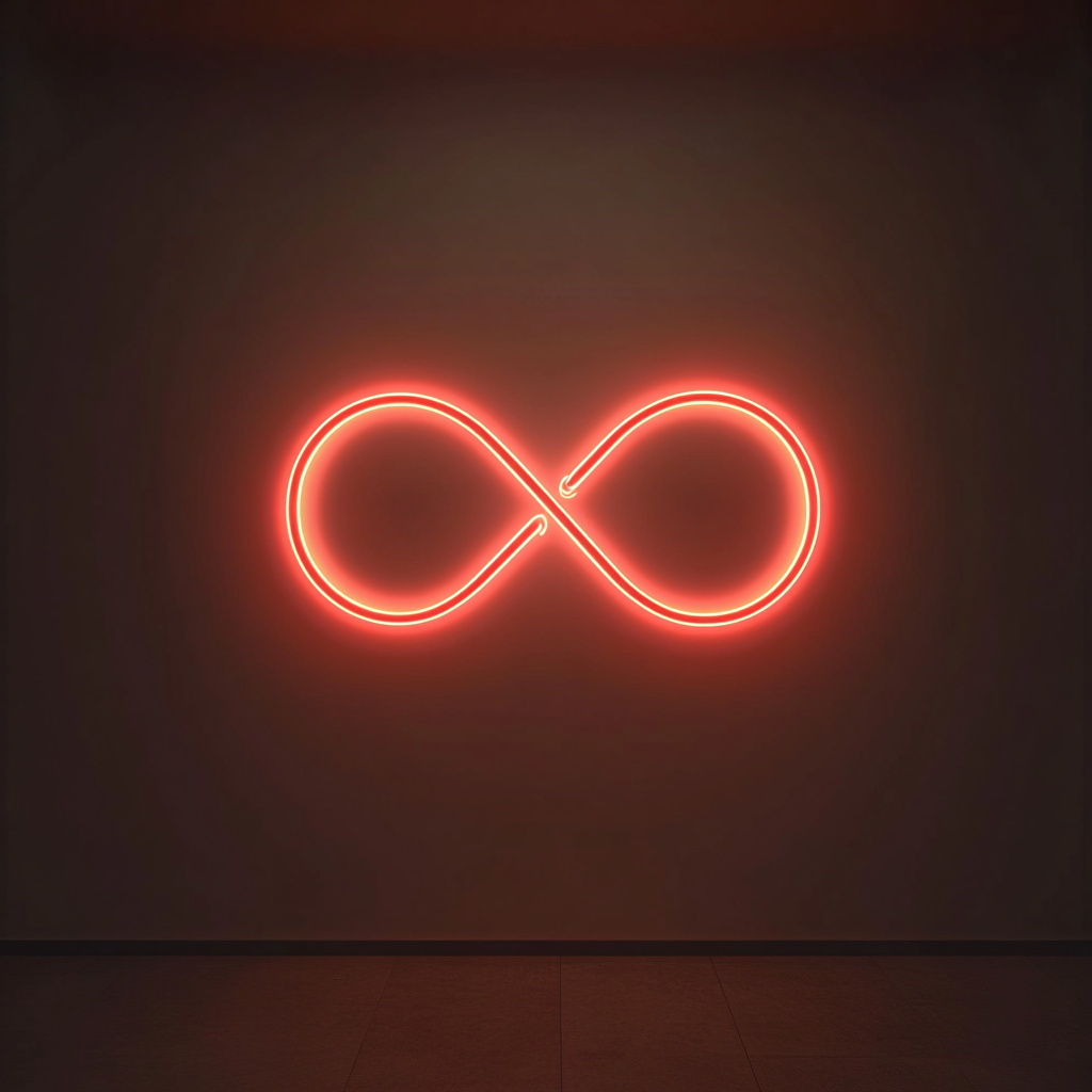 Infinity Symbol - Red Neon Sign, 18 Inches