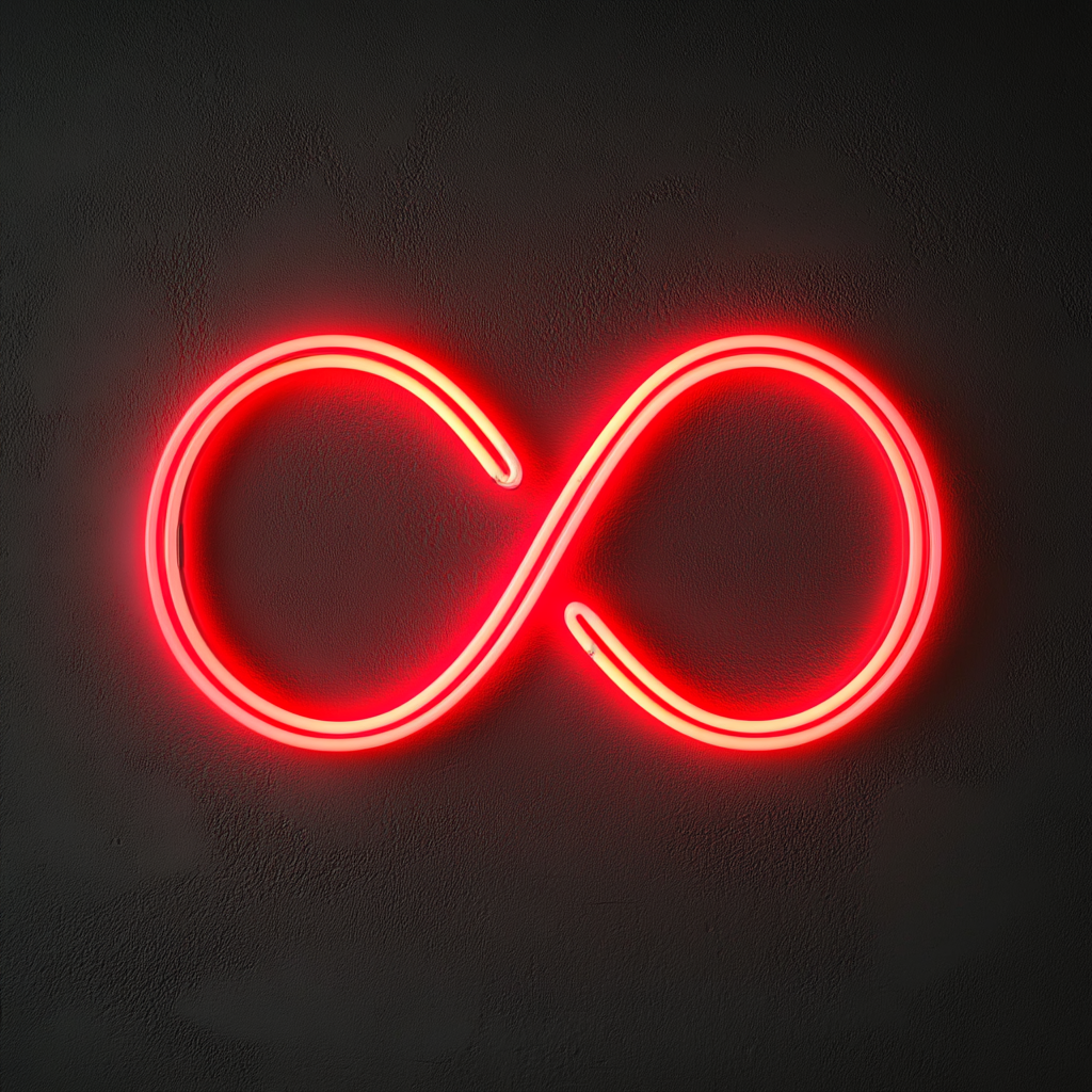 Infinity Symbol - Red Neon Sign, 24 Inches
