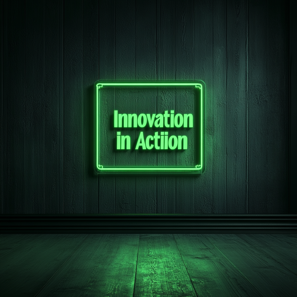 "Innovation in Action" - Green Neon Sign, 24 Inches