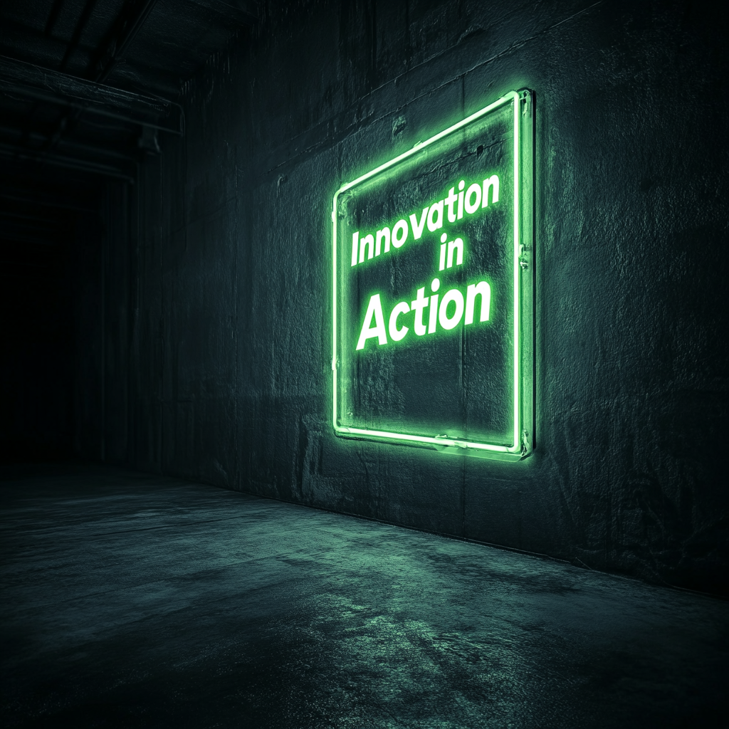 "Innovation in Action" - Green Neon Sign, 24 Inches
