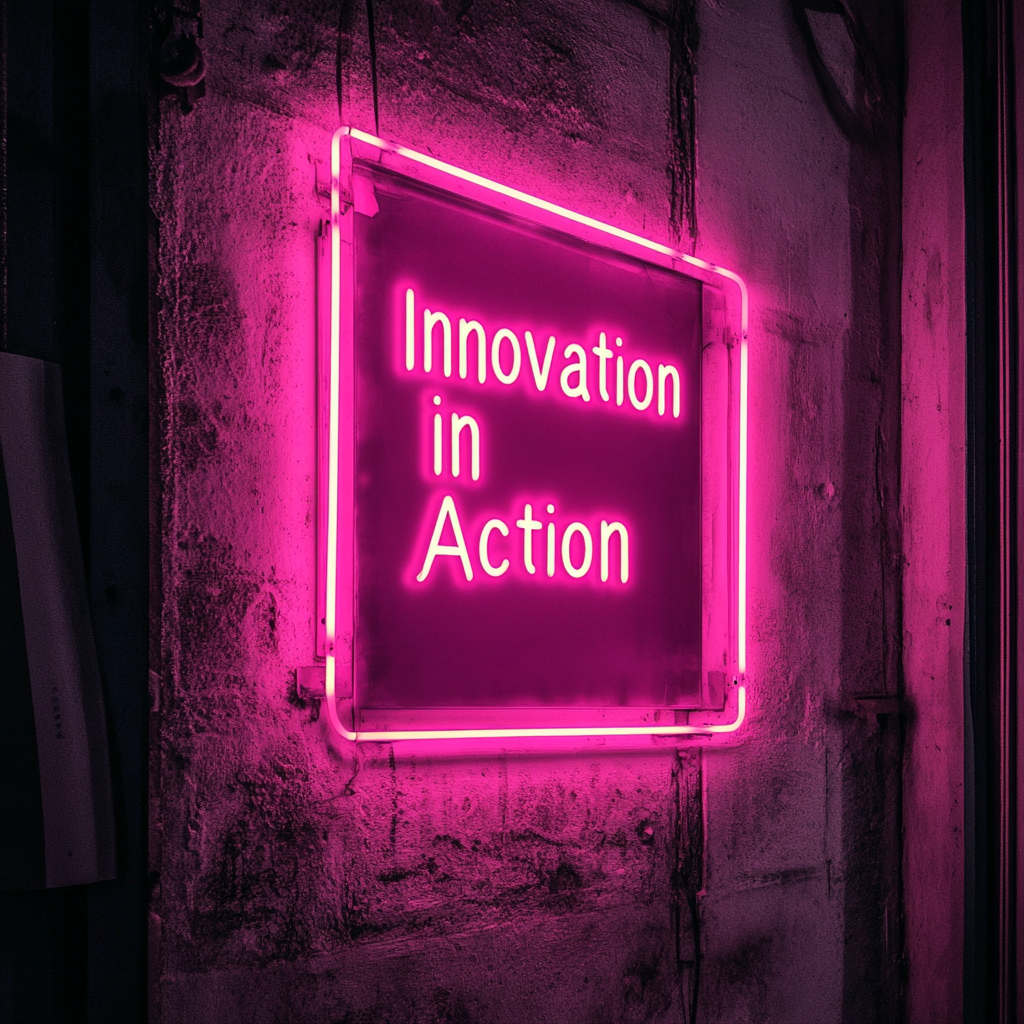 "Innovation in Action" - Pink Neon Sign, 24 Inches