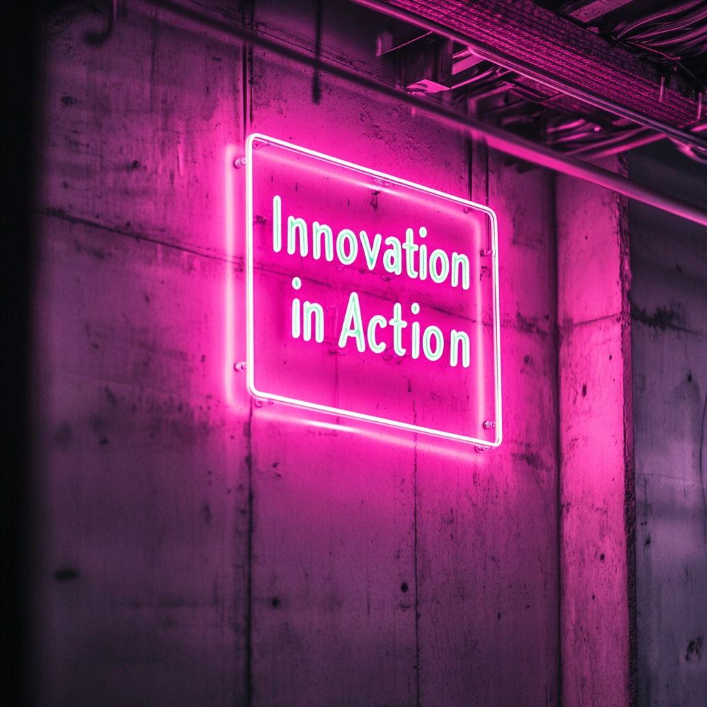 "Innovation in Action" - Pink Neon Sign, 24 Inches