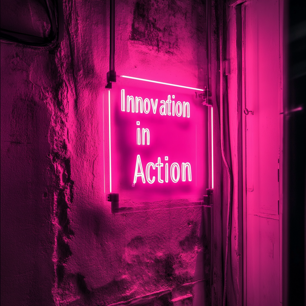 "Innovation in Action" - Pink Neon Sign, 24 Inches