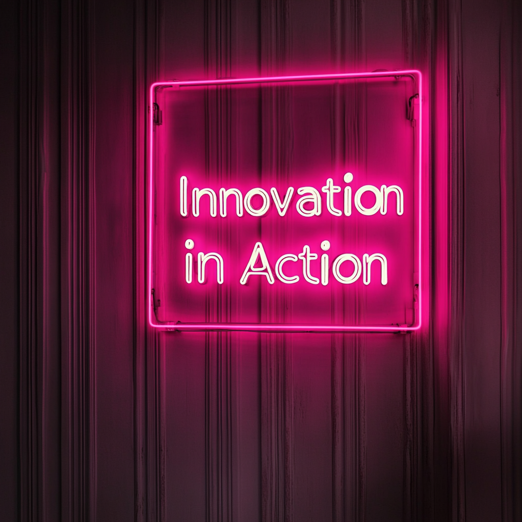 "Innovation in Action" - Pink Neon Sign, 24 Inches