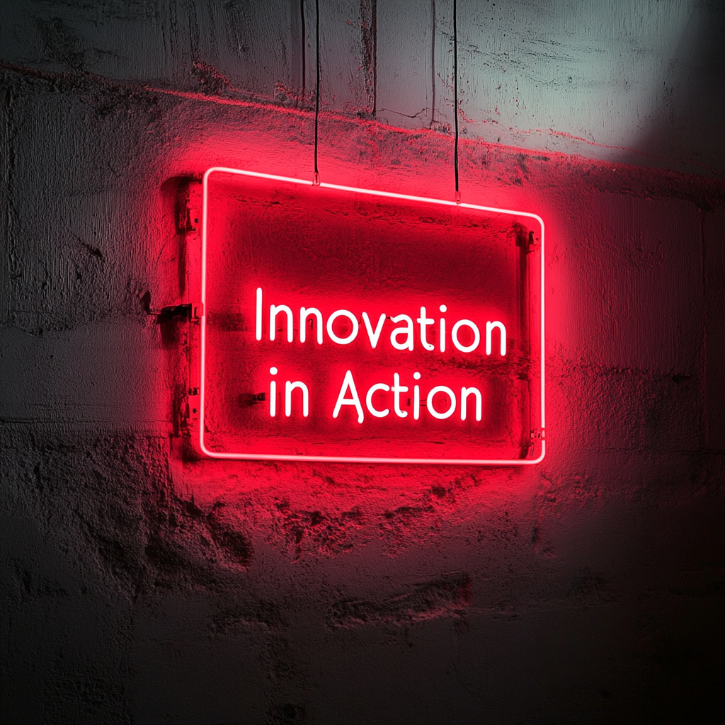 "Innovation in Action" - Red Neon Sign, 24 Inches