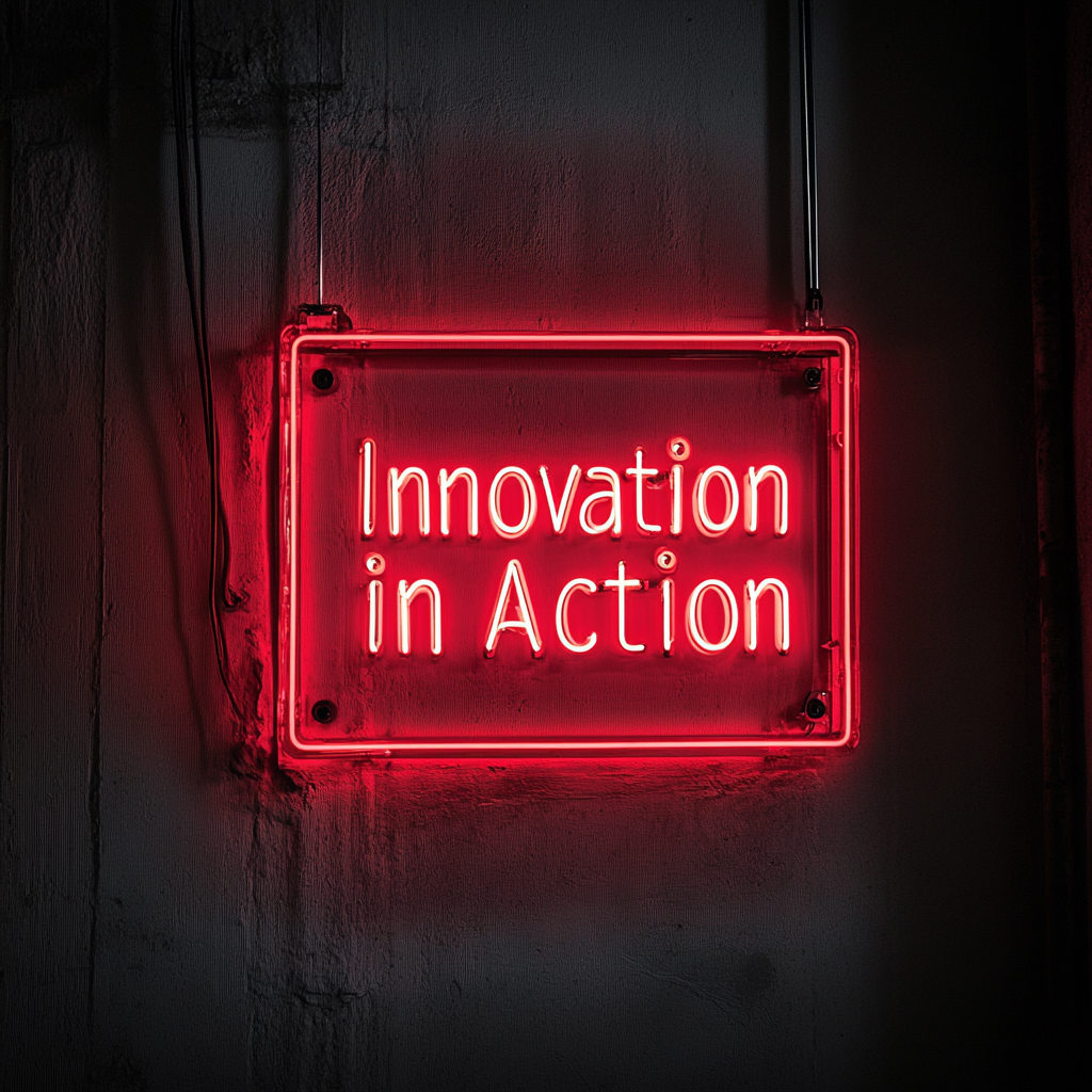 "Innovation in Action" - Red Neon Sign, 24 Inches