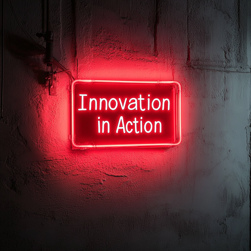 "Innovation in Action" - Red Neon Sign, 24 Inches