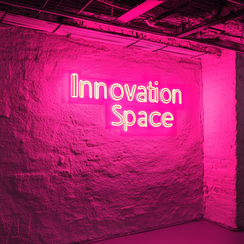 "Innovation Space" - Pink Neon Sign, 24 Inches