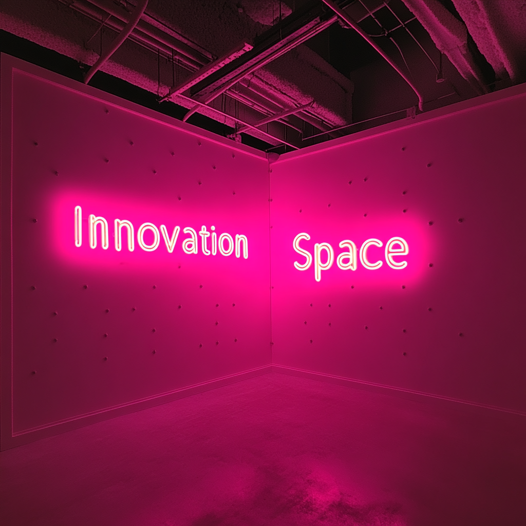 "Innovation Space" - Pink Neon Sign, 24 Inches