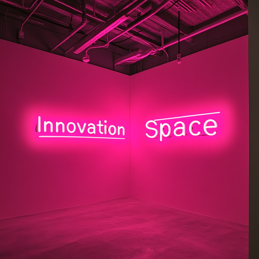 "Innovation Space" - Pink Neon Sign, 24 Inches