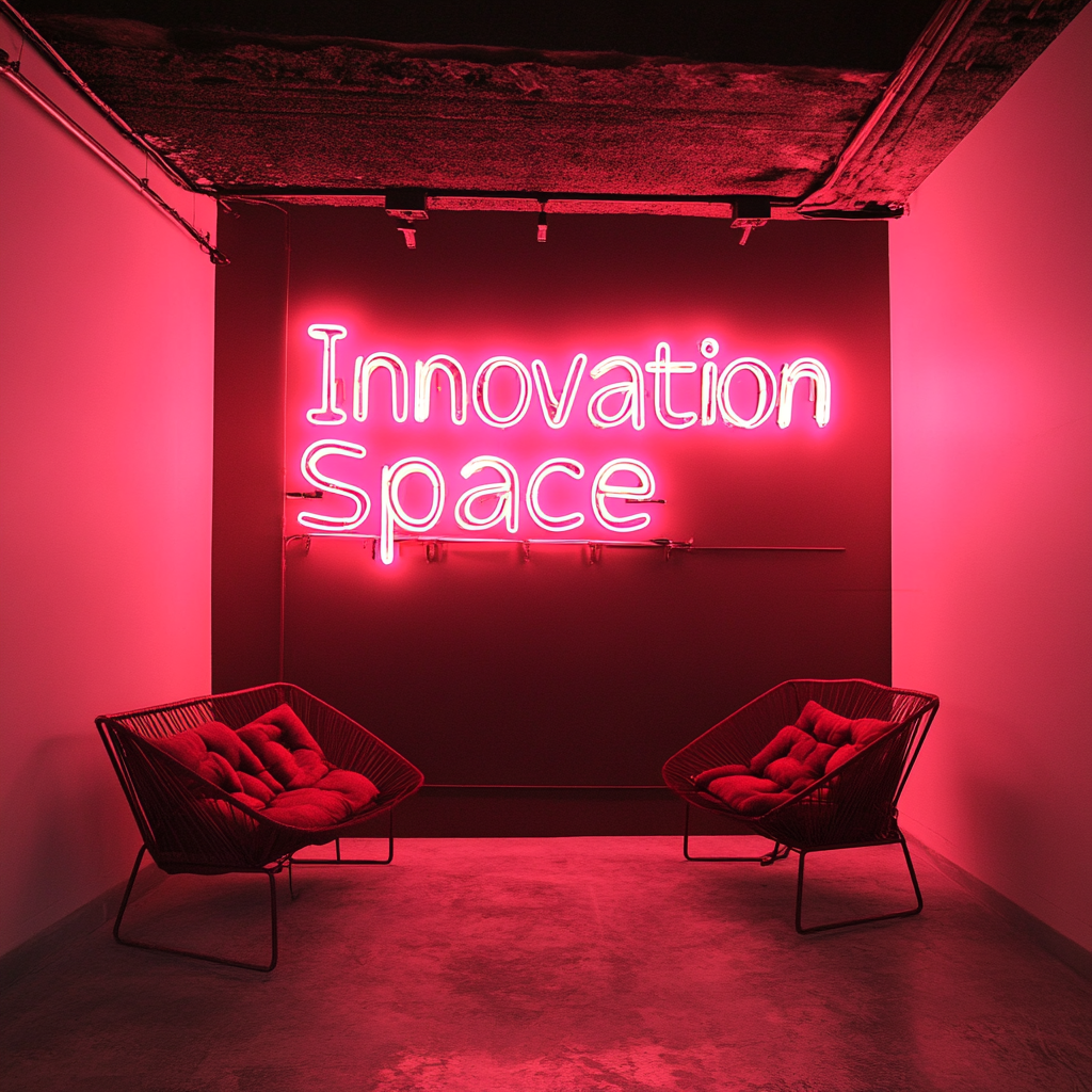 "Innovation Space" - Red Neon Sign, 24 Inches