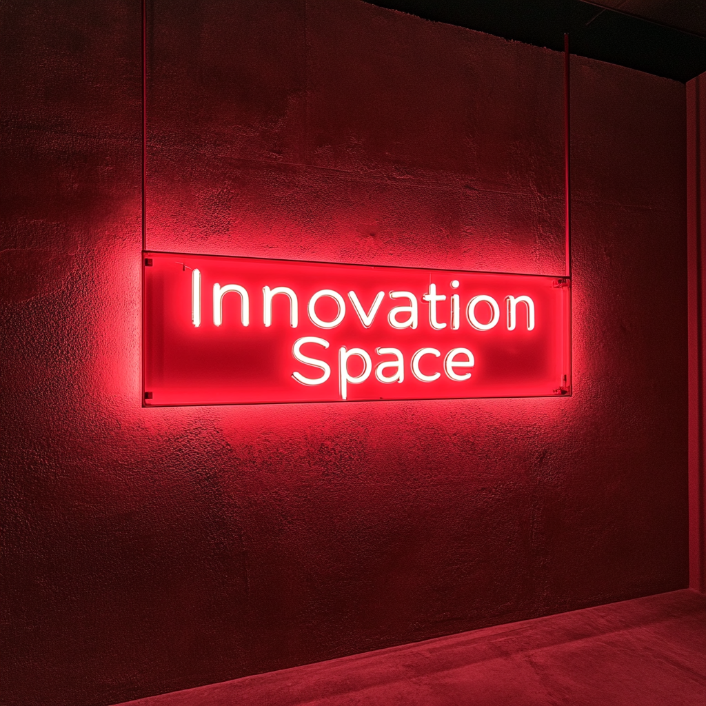 "Innovation Space" - Red Neon Sign, 24 Inches