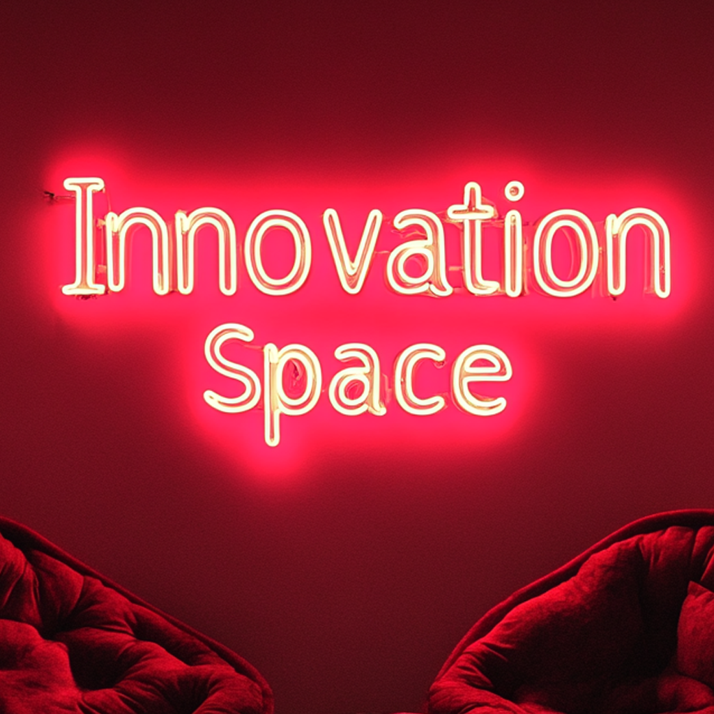 "Innovation Space" - Red Neon Sign, 24 Inches