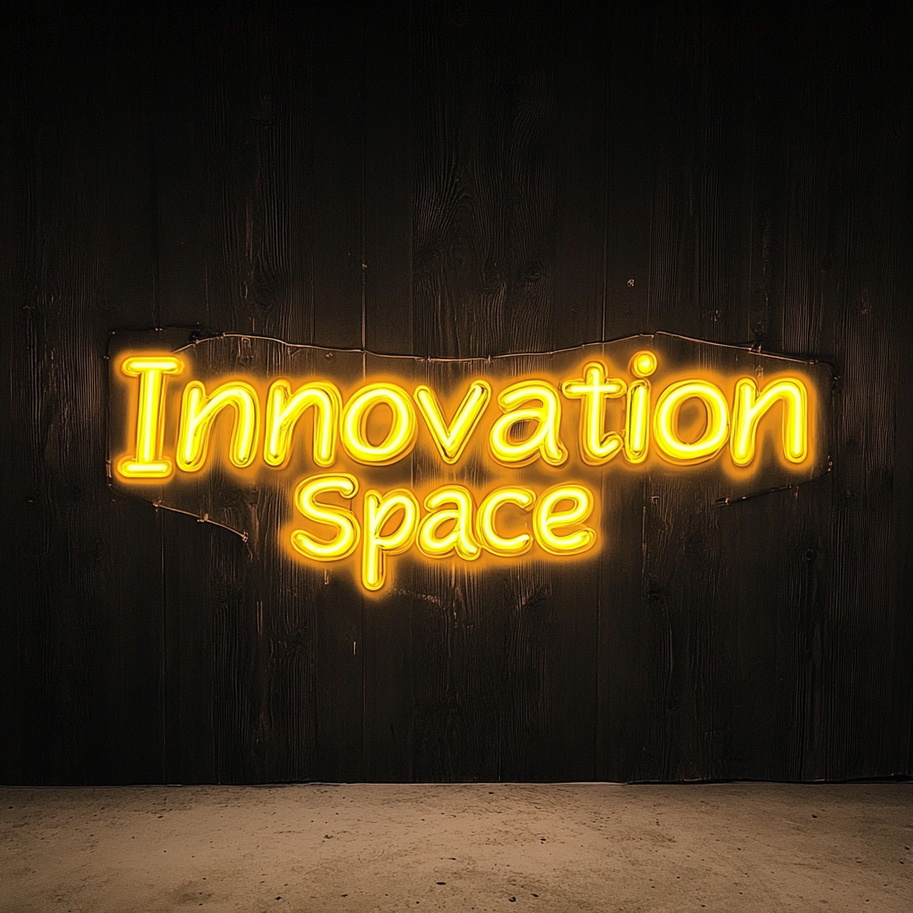 "Innovation Space" - Yellow Neon Sign, 24 Inches