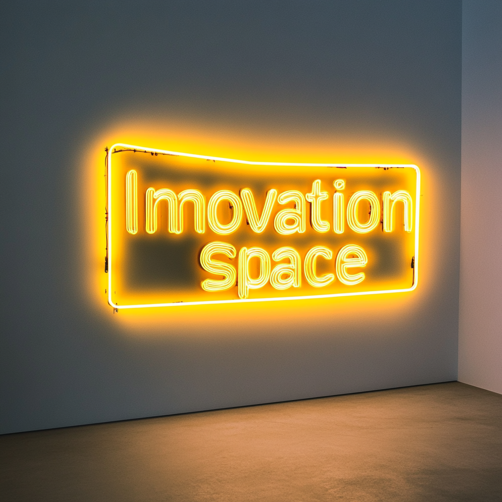 "Innovation Space" - Yellow Neon Sign, 24 Inches