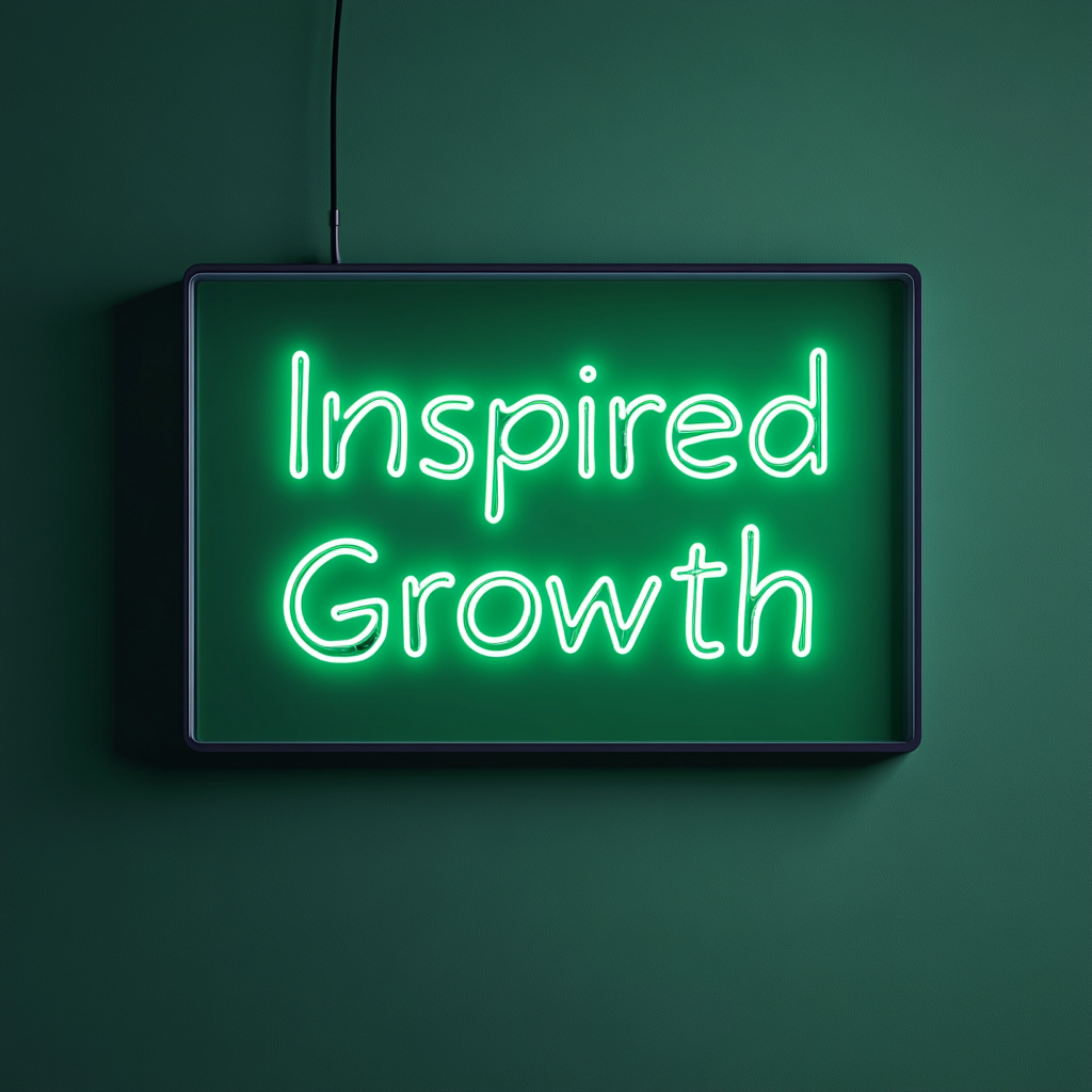 "Inspired Growth" - Green Neon Sign, 24 Inches