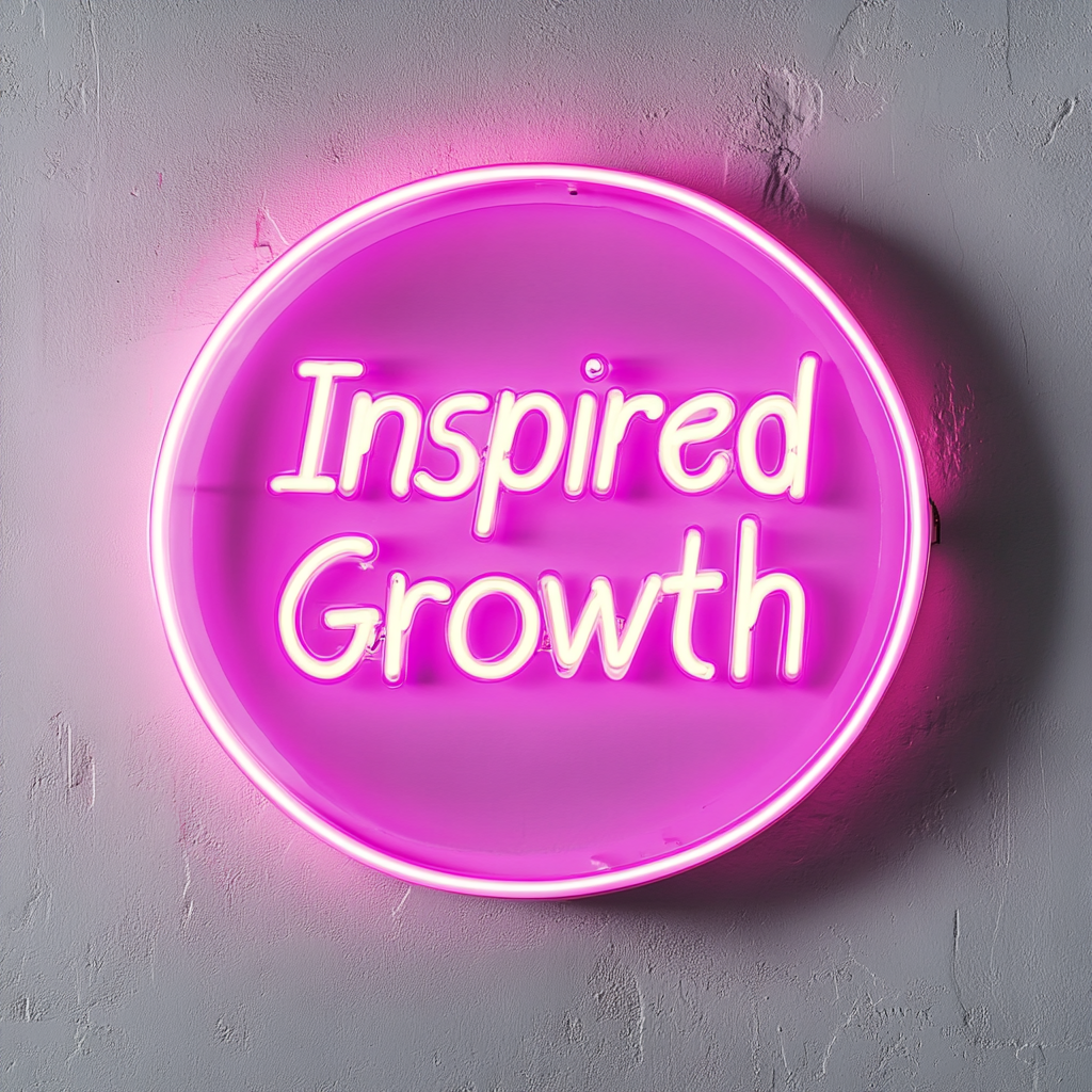 "Inspired Growth" - Pink Neon Sign, 24 Inches