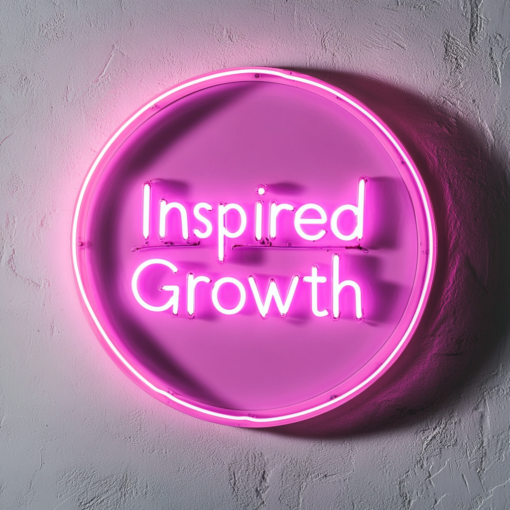 "Inspired Growth" - Pink Neon Sign, 24 Inches
