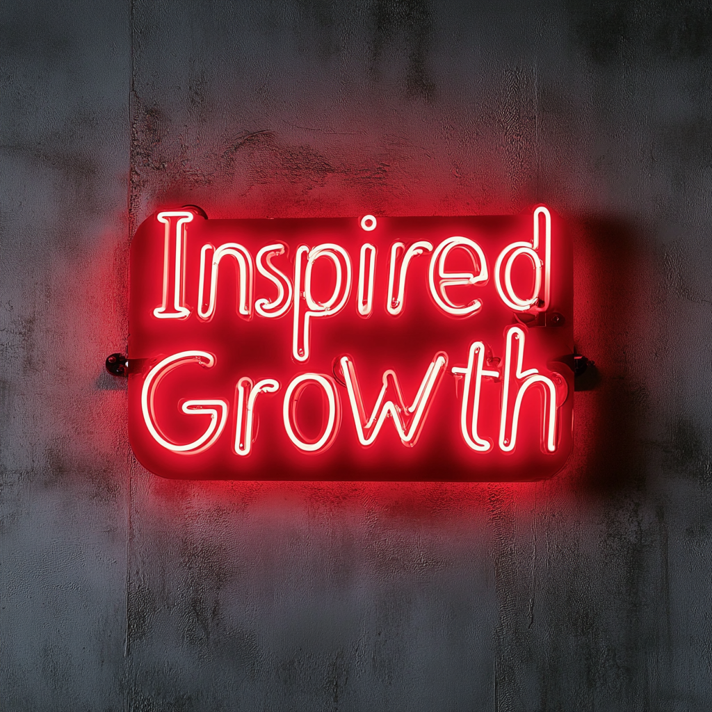 "Inspired Growth" - Red Neon Sign, 24 Inches