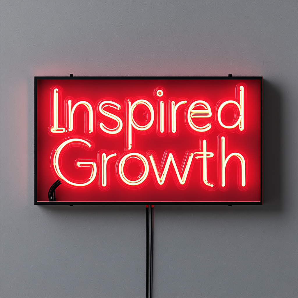 "Inspired Growth" - Red Neon Sign, 24 Inches