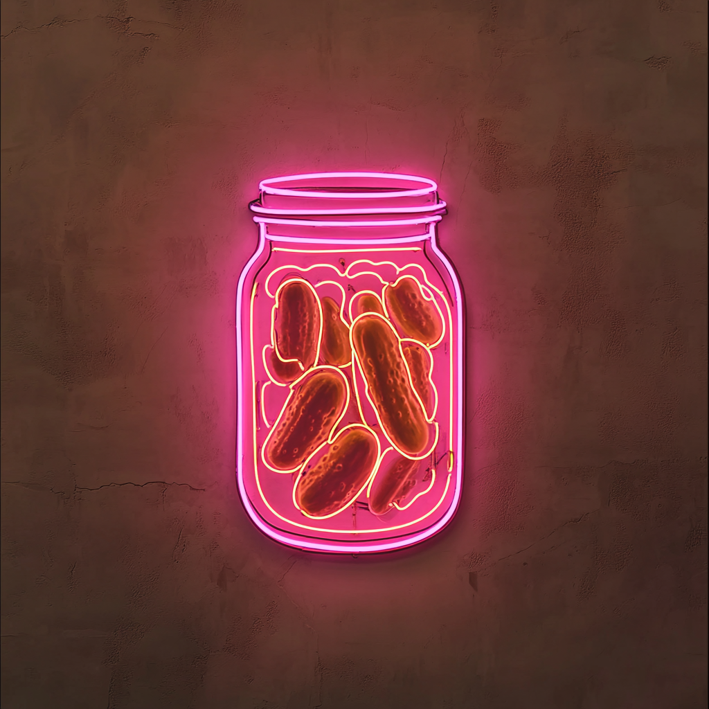 Jar of Pickles - Pink Neon Sign, 24 Inches