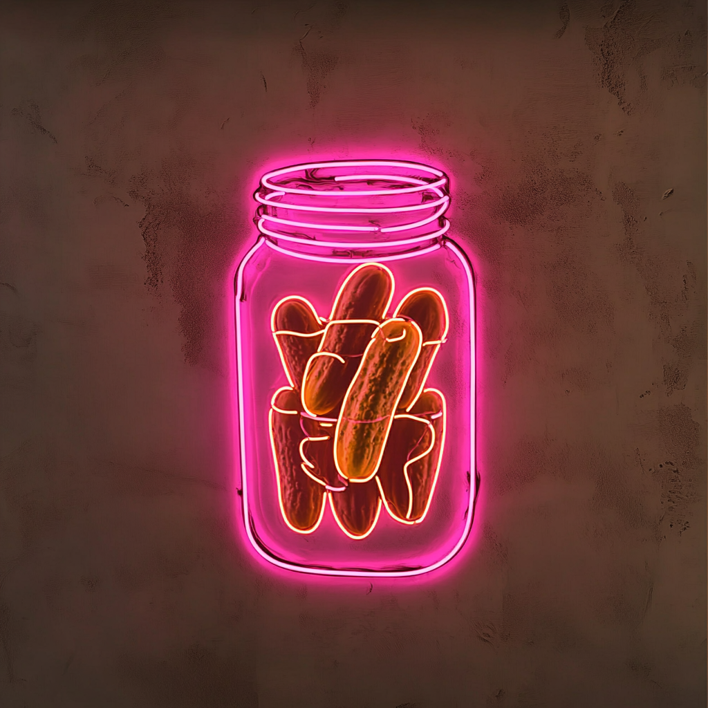 Jar of Pickles - Pink Neon Sign, 18 Inches