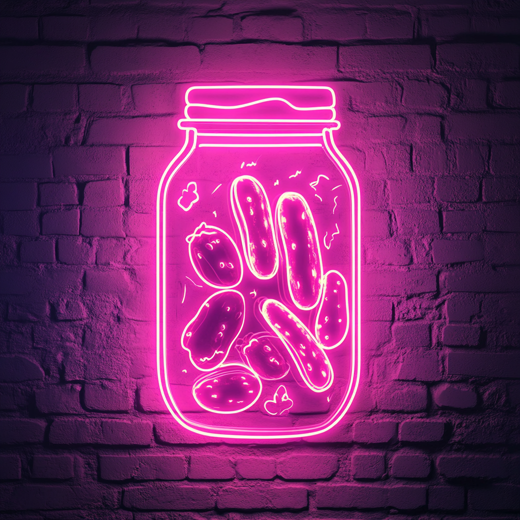 Jar of Pickles - Pink Neon Sign, 24 Inches
