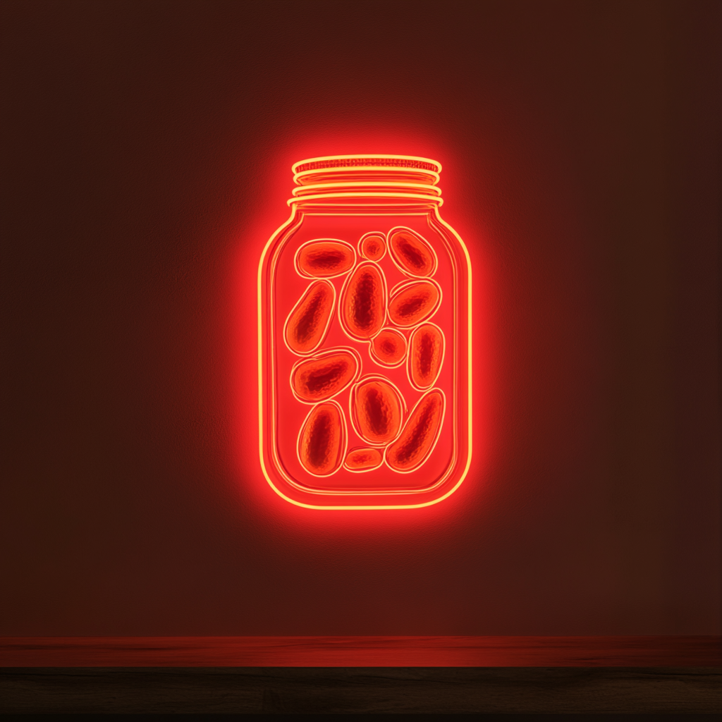 Jar of Pickles - Red Neon Sign, 18 Inches