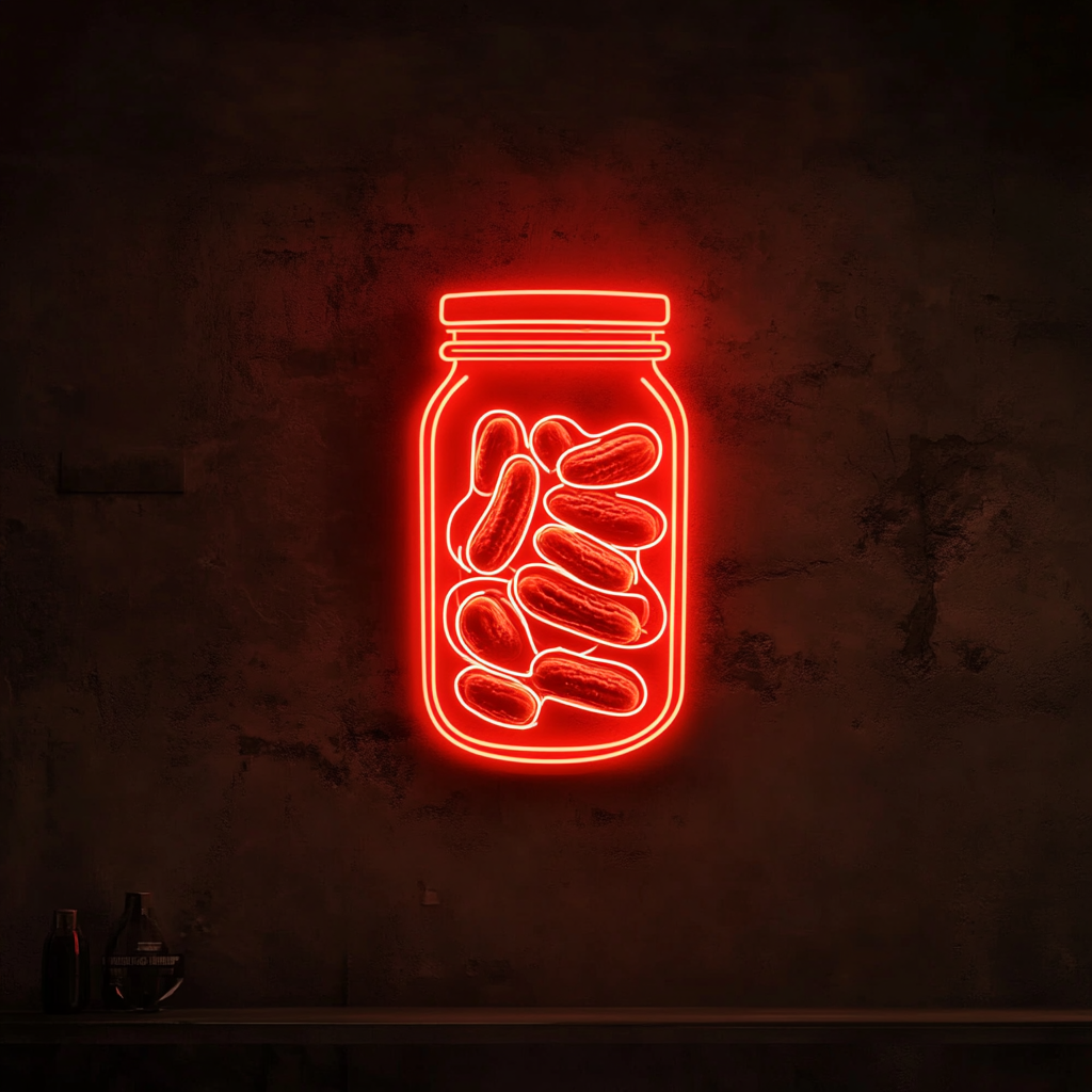 Jar of Pickles - Red Neon Sign, 18 Inches