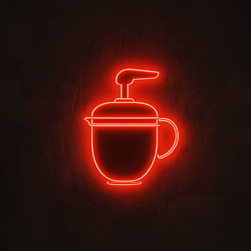 Juicer with Orange - Red Neon Sign, 18 Inches