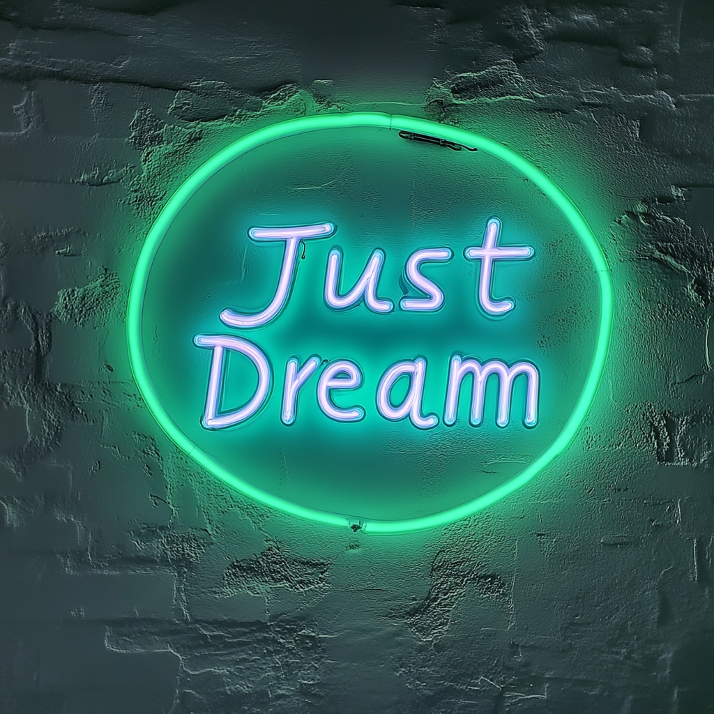 Just Dream - Green Neon Sign, 18 Inches
