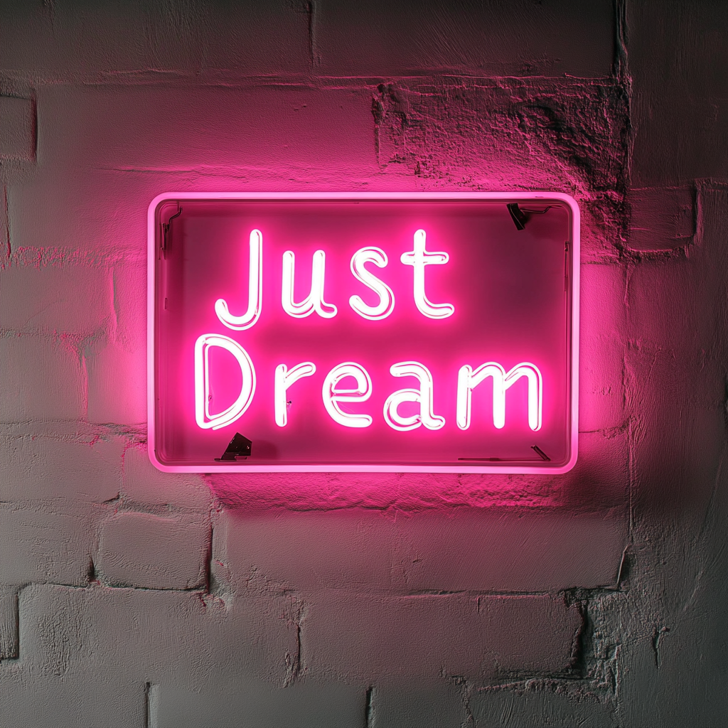 Just Dream - Pink Neon Sign, 24 Inches