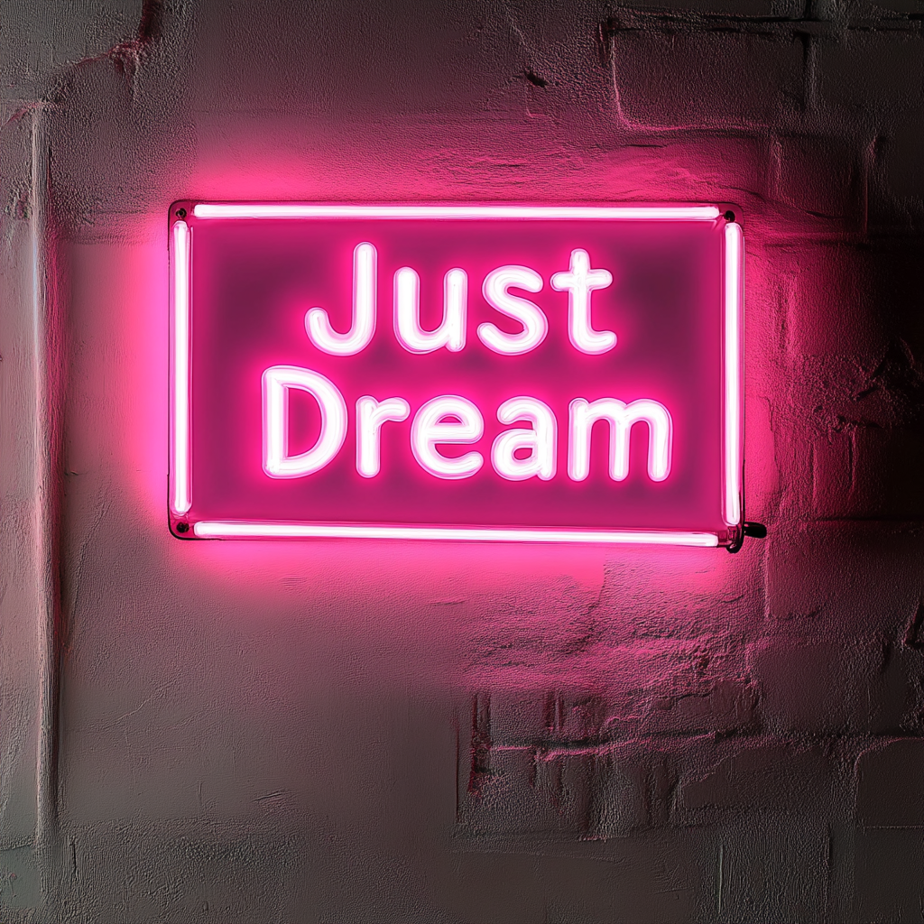 Just Dream - Pink Neon Sign, 18 Inches