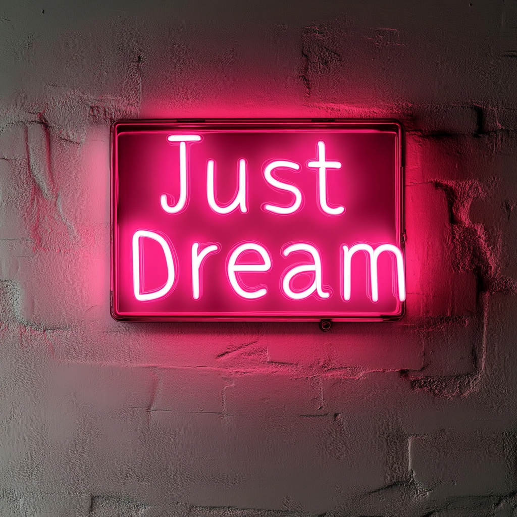 Just Dream - Pink Neon Sign, 24 Inches
