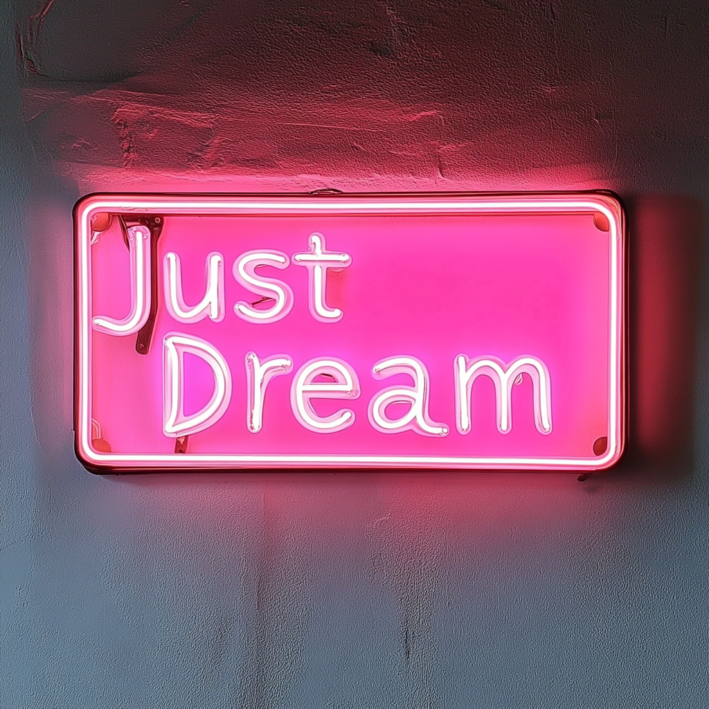 Just Dream - Pink Neon Sign, 18 Inches