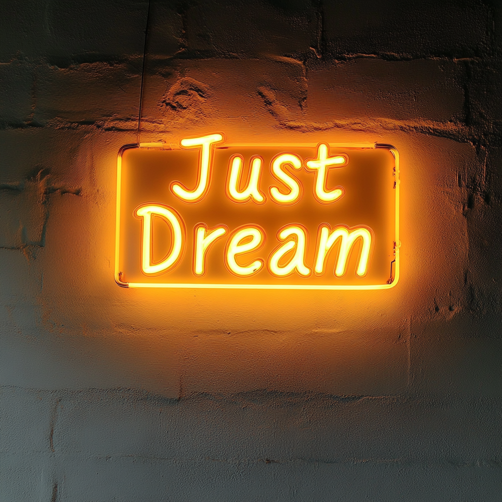 Just Dream - Yellow Neon Sign, 18 Inches