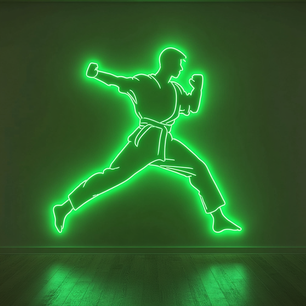 Karate - Green Neon Sign, 18 Inches