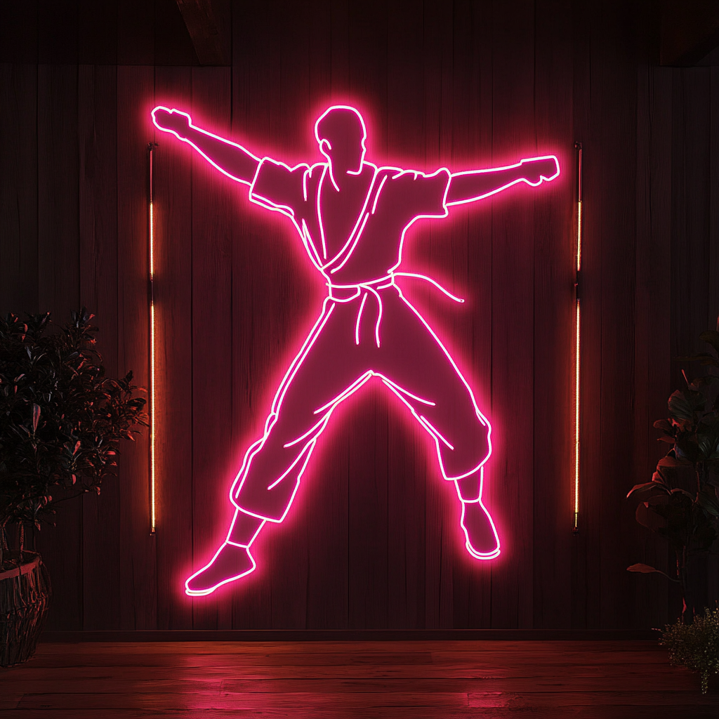 Karate - Pink Neon Sign, 18 Inches