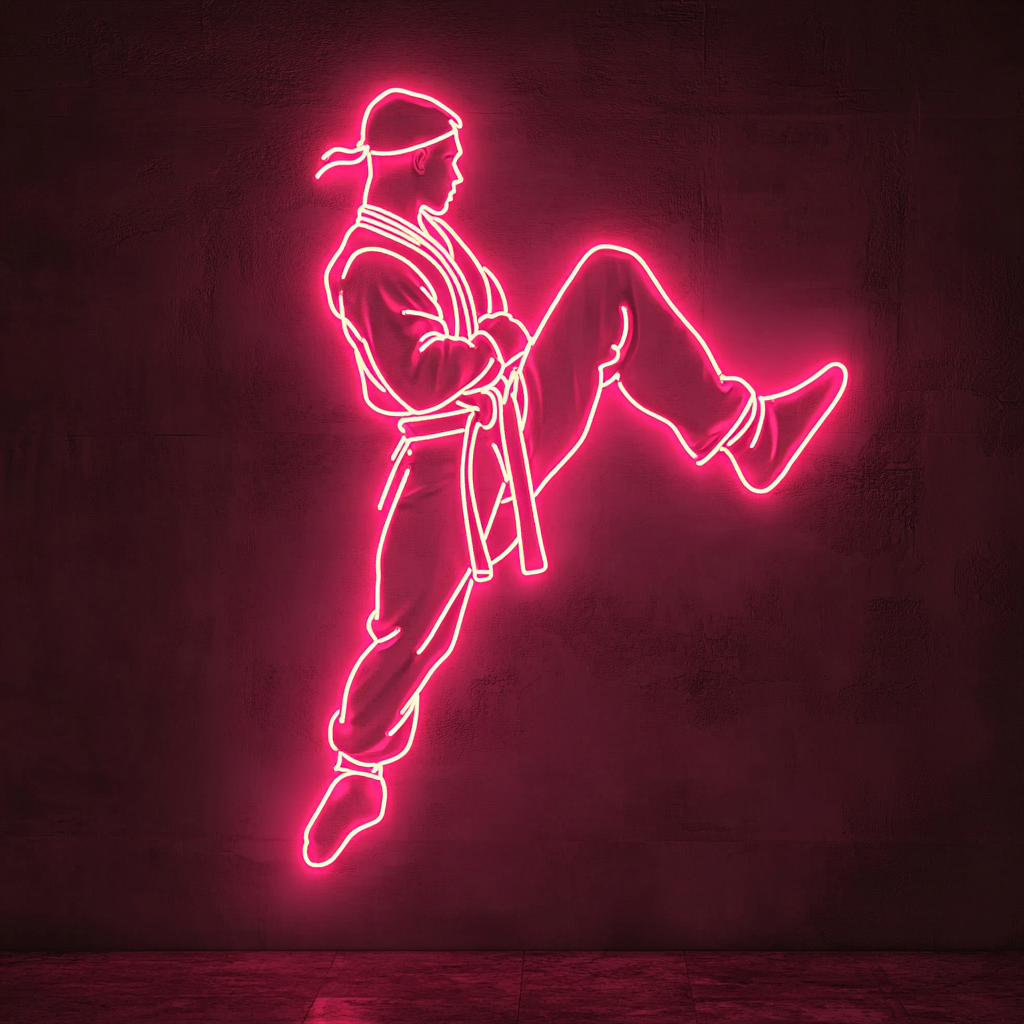 Karate - Pink Neon Sign, 18 Inches