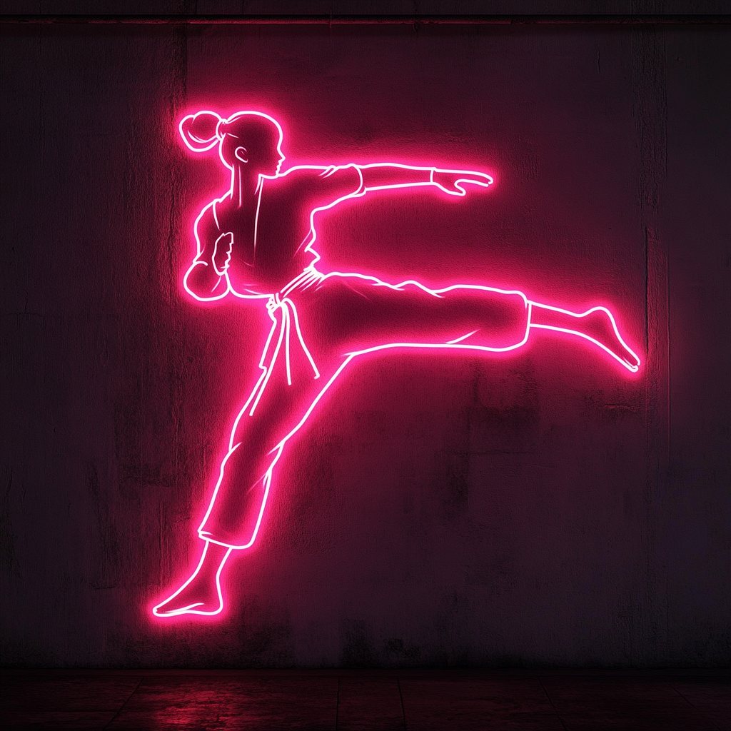 Karate - Pink Neon Sign, 24 Inches