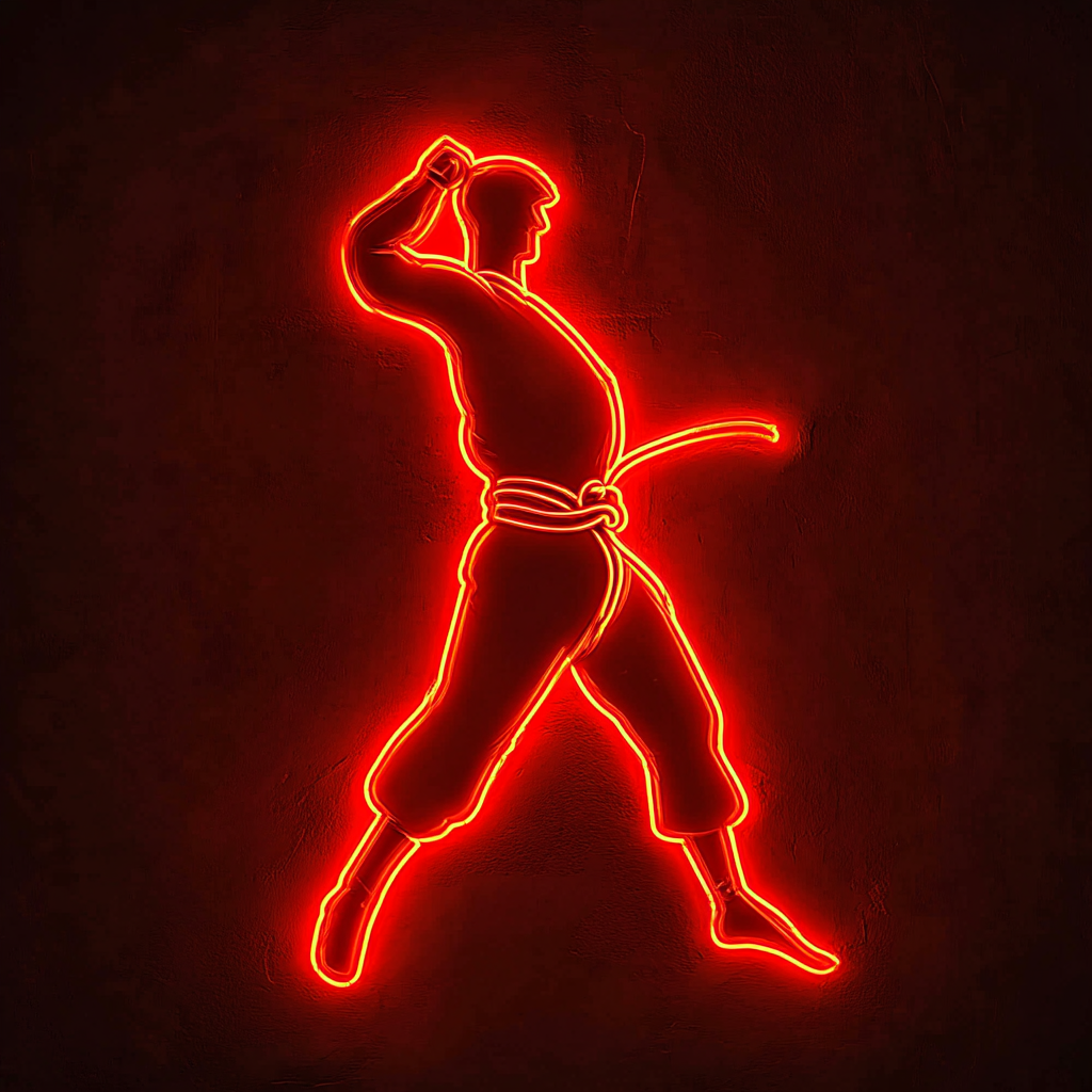 Karate - Red Neon Sign, 24 Inches