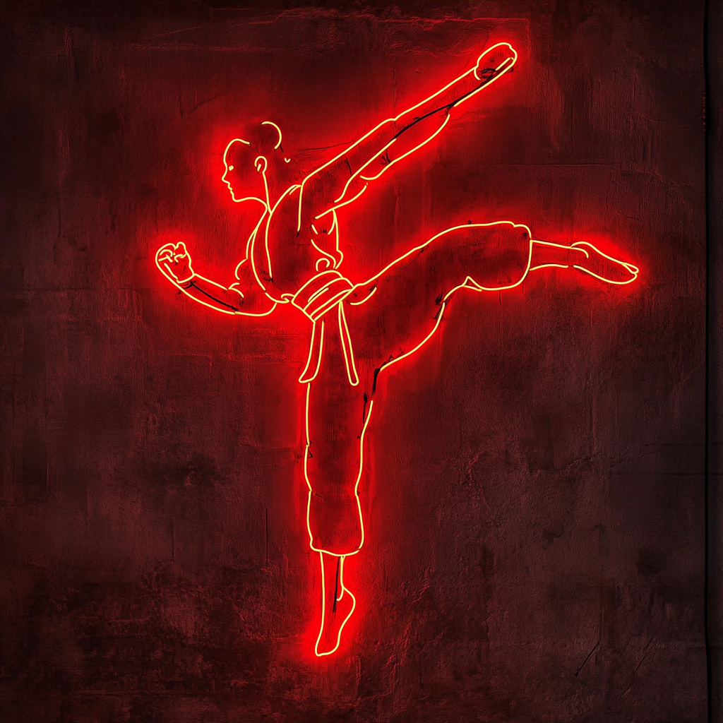Karate - Red Neon Sign, 18 Inches