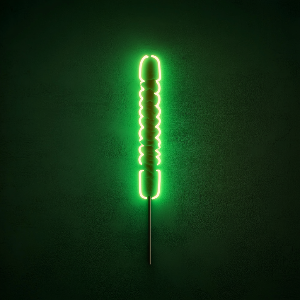 Kebab Skewer - Green Neon Sign, 18 Inches