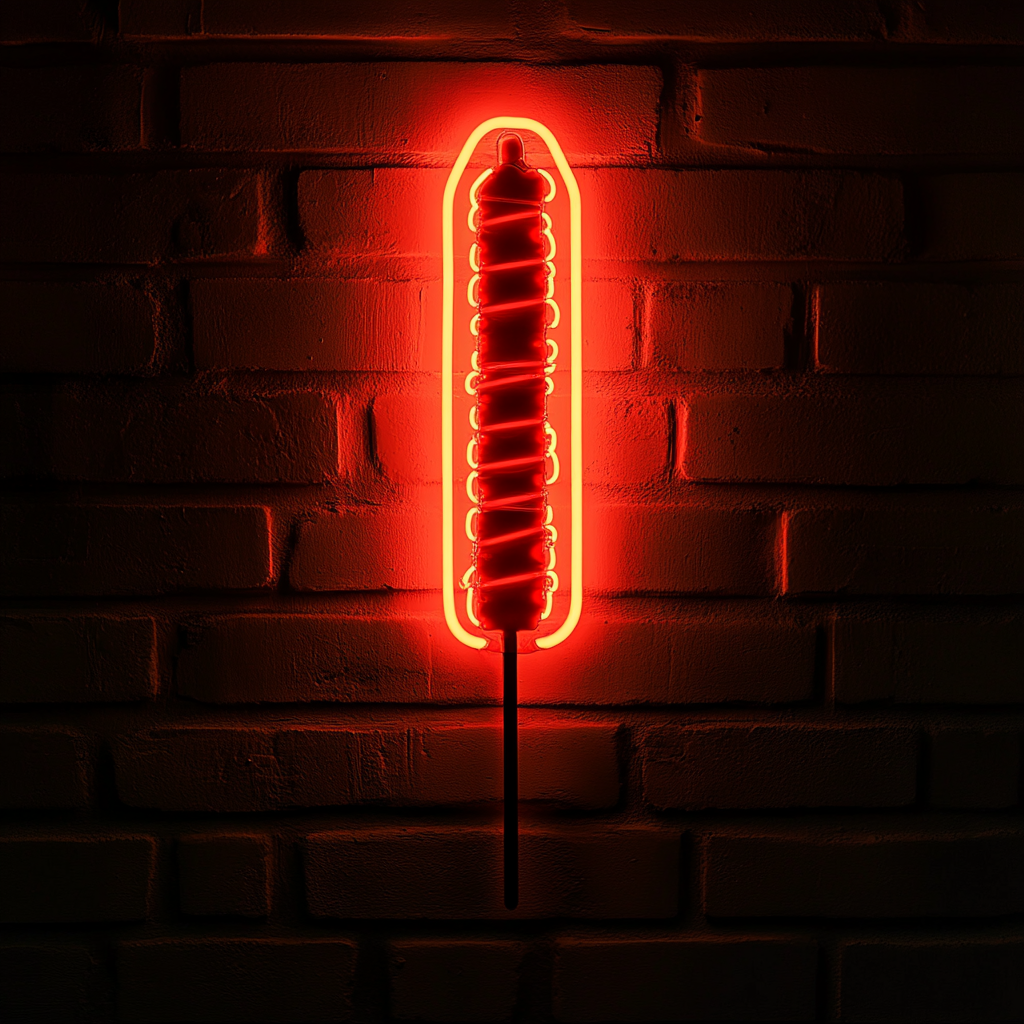 Kebab Skewer - Red Neon Sign, 24 Inches