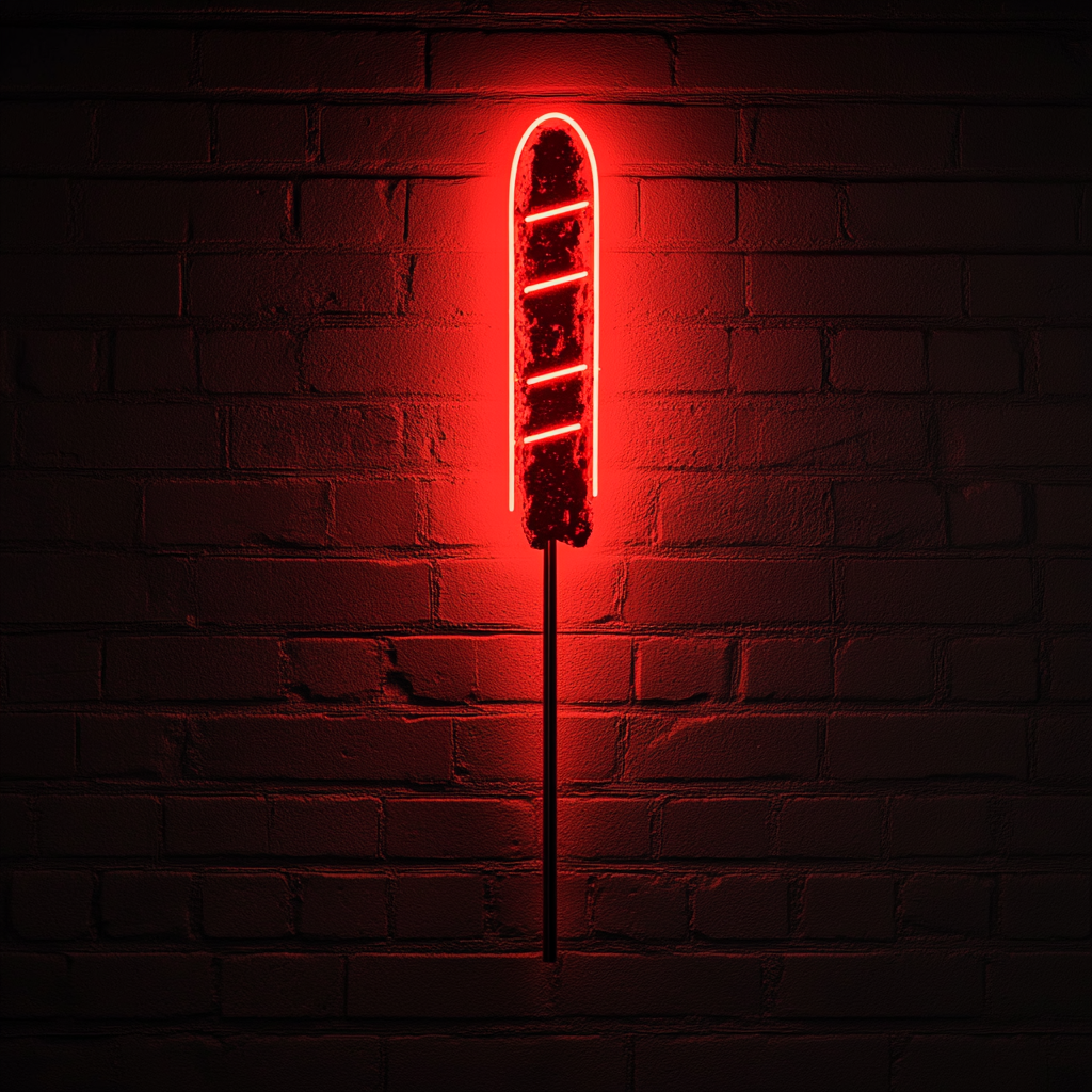 Kebab Skewer - Red Neon Sign, 18 Inches
